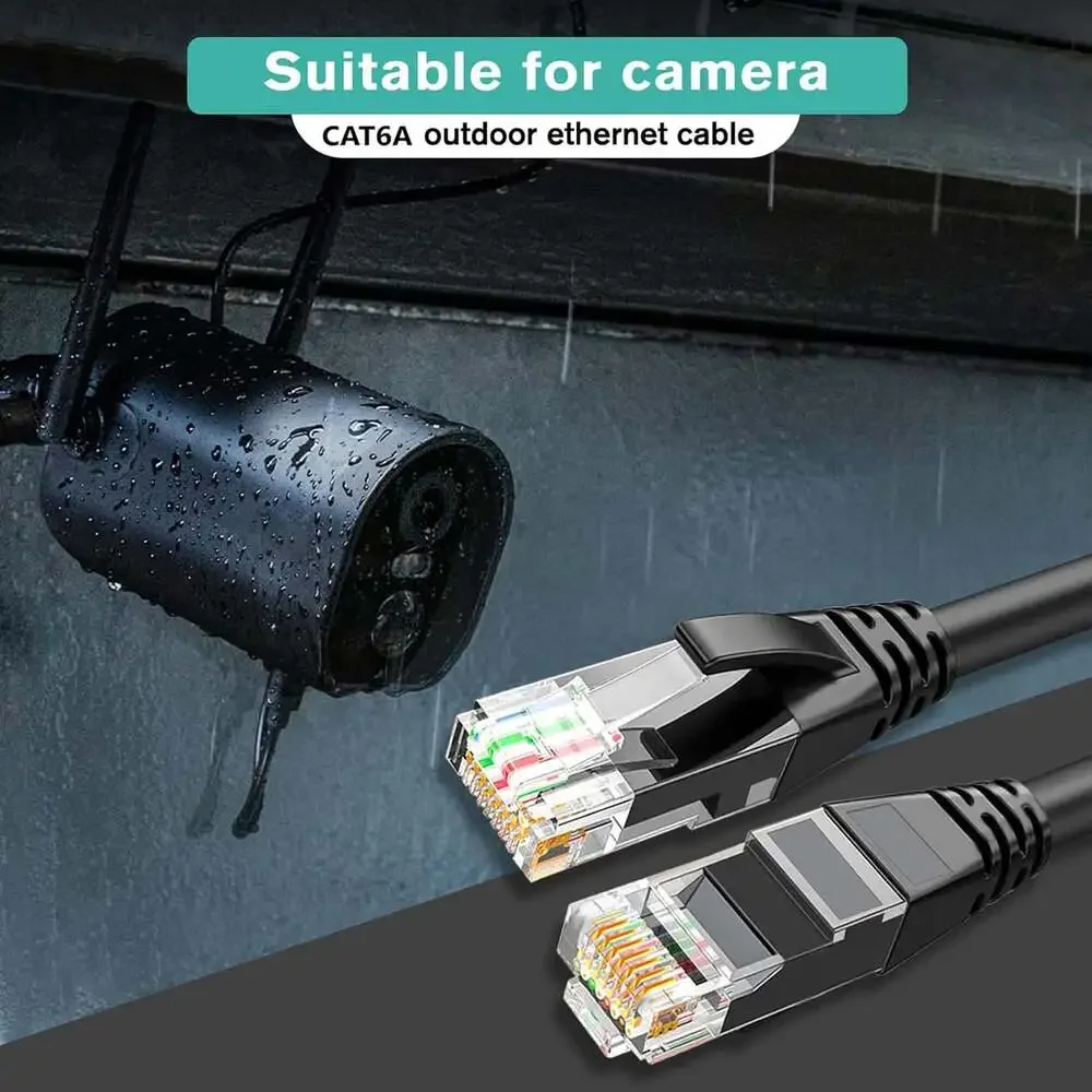 Cat6 Ethernet Cable 100 Ft Outdoor Direct Burial Uv-Resistant LAN Cable 10Gbps